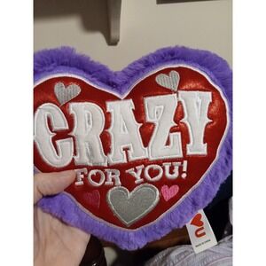 Kipp Brothers Purple Faux Fur Heart Plush Pillow Crazy For You Red Metallic 2018